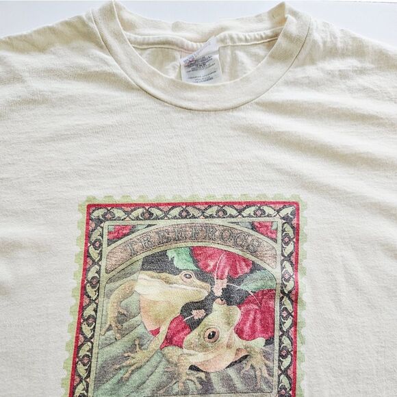 Vintage '90s Tree Frog Graphic Nature Conservation Animal Kingdom Tee T-Shirt XL - Picture 4 of 13